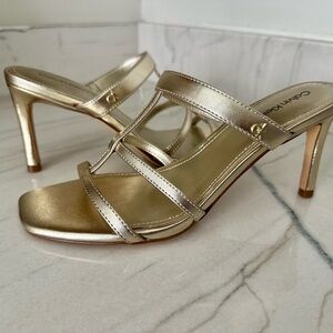GORGEOUS Calvin Klein Women's Metallic Gold Heels NEW!